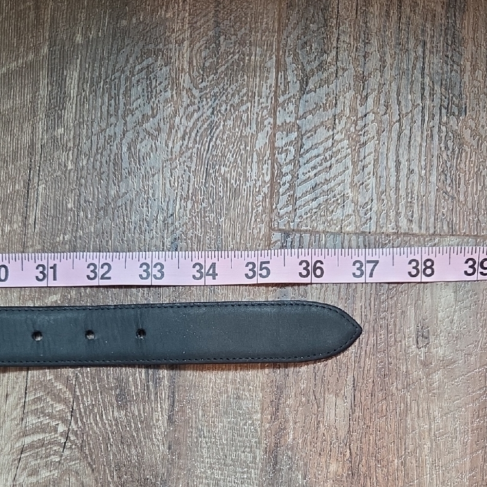 Ellen Tracy Black Leather Belt with Gold Buckle L - Picture 14 of 14